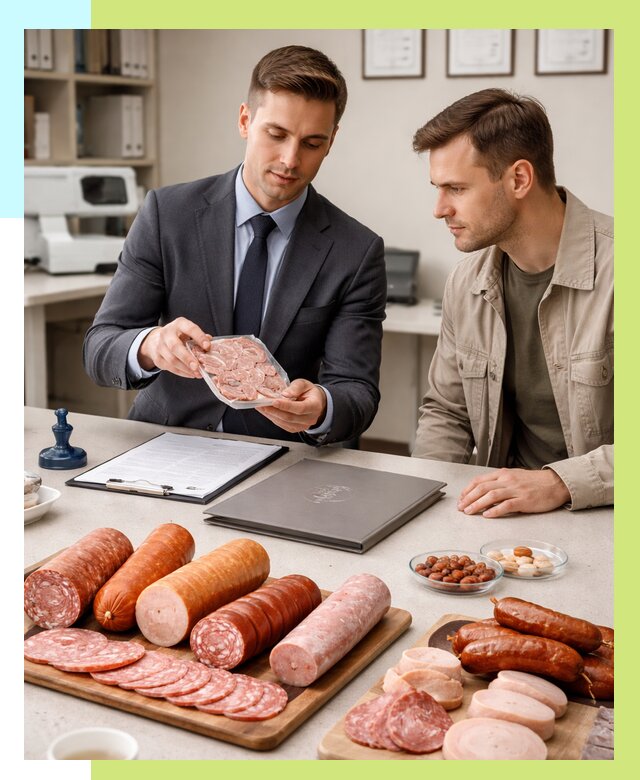 Сертификация колбасных изделий в Камне-на-Оби от 7613 р. | Алешин-Кно