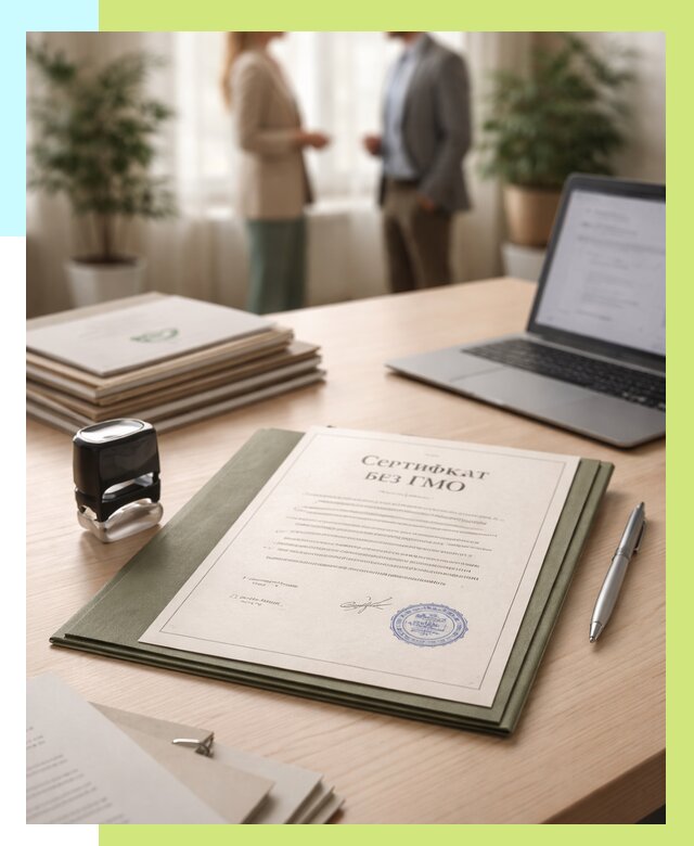 Сертификат без ГМО в Камне-на-Оби от 7613 р. оформить срочно Алешин-Кно